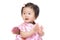 Chinese baby girl clapping hand