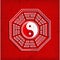 Chinese Bagua symbol on red