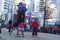 Chinese blue lion dance in Santa Clause Parade