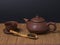 Chinese brown teapot and teacup