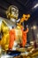 Chinese Buddhist monks dressing golden Buddha Image body