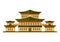 Chinese building facade or exterior, vector icon
