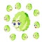 Chinese cabbage cartoon with many expressions