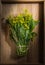 Chinese cabbage flower on wooden tray.