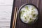 Chinese cellophane noodles in a bowl. horizontal top view