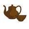 Chinese ceramic teapot for tea time vector flat icon