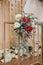 Chinese ceremonial with multi flowers. Wedding or engagement decoration.