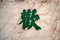 Chinese character happiness engraved on eroded marble surface