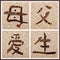 Chinese character for mother, father, love, birth