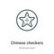 Chinese checkers outline vector icon. Thin line black chinese checkers icon, flat vector simple element illustration from editable