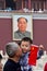 Chinese child and Chairman Mao portrait