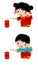 Chinese children and firecrackers