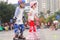 Chinese children learn roller skating on Sunday