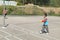 Chinese children playing badminton