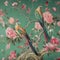 Chinese chinoiserie, realistic Limosa birds with peonies garden mural painting in bright color