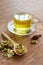 Chinese Chrysanthemum Tea on old wooden