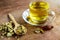 Chinese Chrysanthemum Tea on old wooden