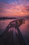 Chinese Clan Jetties Pier at sunrise Penang