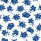 Chinese Classic Blue Traditional Paper Cutting or Porcelain Seamless Pattern.