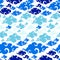 Chinese Cloud or Japanese cloud or Oriental cloud low detail ornament seamless pattern with gradient indigo blue tone