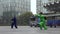 Chinese couple practice Tai Chi in Nanjing Road Shanghai China