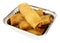 Chinese Crispy Vegetable Spring Rolls In Aluminium Take Away Tray