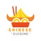 Chinese cuisine logo design, authentic traditional continental food label can be used for cafe, bar, restaurant, menu