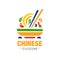 Chinese cuisine logo design, authentic traditional continental food label can be used for shop, farmers market, cafe