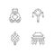 Chinese culture linear icons set