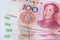 Chinese currency banknote one hundred yuan