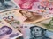 Chinese currency yuan macro background, China economy finance tr