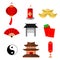 Chinese Custom Simple Icon Vector Illustration Graphic Set