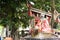 Chinese deity sit on turtle statues in Tin Hau Temple or Kwun Yam Shrine at Repulse Bay in Hong Kong, China