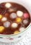 Chinese dessert, red bean soup with rice ball