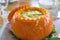 Chinese dish : curry soup in pumpkin