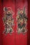 Chinese door gods painting on front door of a Chinese temple