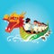 Chinese Dragon Boat competition illustration