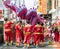 Chinese dragon dance on the streets of Singapore.