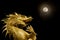 Chinese dragon and full moon.