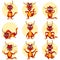 Chinese Dragon Mascot Emoticons Set