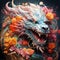 Chinese dragon on the street, celebrate the new year 2024, traditional folklore of China, zodiac symbol for power and success