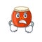 Chinese drum cartoon character design having angry face