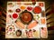 Chinese Eight Immortals Table Traditional Beef Hot Pot Cuisine and Ingredients