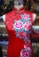 Chinese embroidery on silk Cheongsam