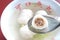 Chinese fish ball soup with sliced meat inside