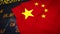 The Chinese flag on business background 3d rendering