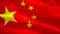 Chinese flag Closeup 1080p Full HD 1920X1080 footage video waving in wind. National 3d Chinese flag waving. Sign of China seamless