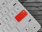 Chinese flag enter key on white pc keyboard, on wood background. 3d render