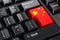 Chinese flag painted on computer keyboard. Online business, education, shopping in China concept. 3D rendering