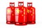 Chinese flag painted on the propane cylinders with compressed gas, 3D rendering